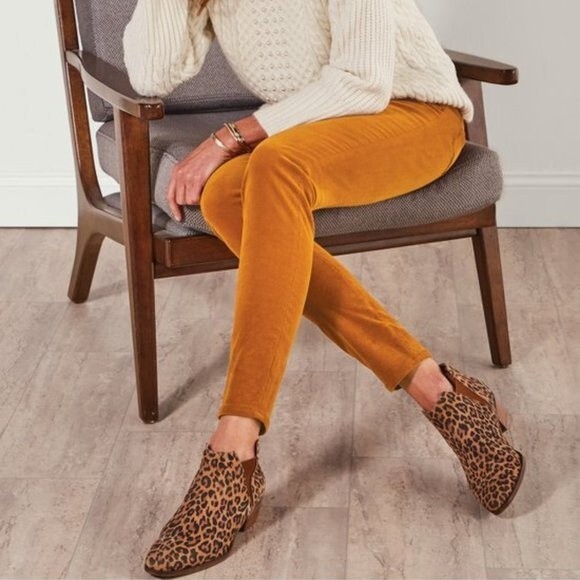 Soft Surroundings Corduroy High-Rise Skinny Pants Pecan Size 10 - Picture 1 of 7